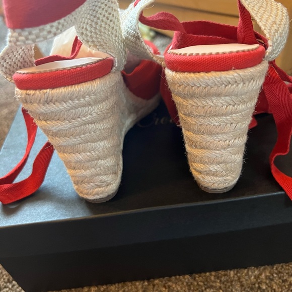 J. Crew Red Espadrille Wedge Sandals - Picture 3 of 4